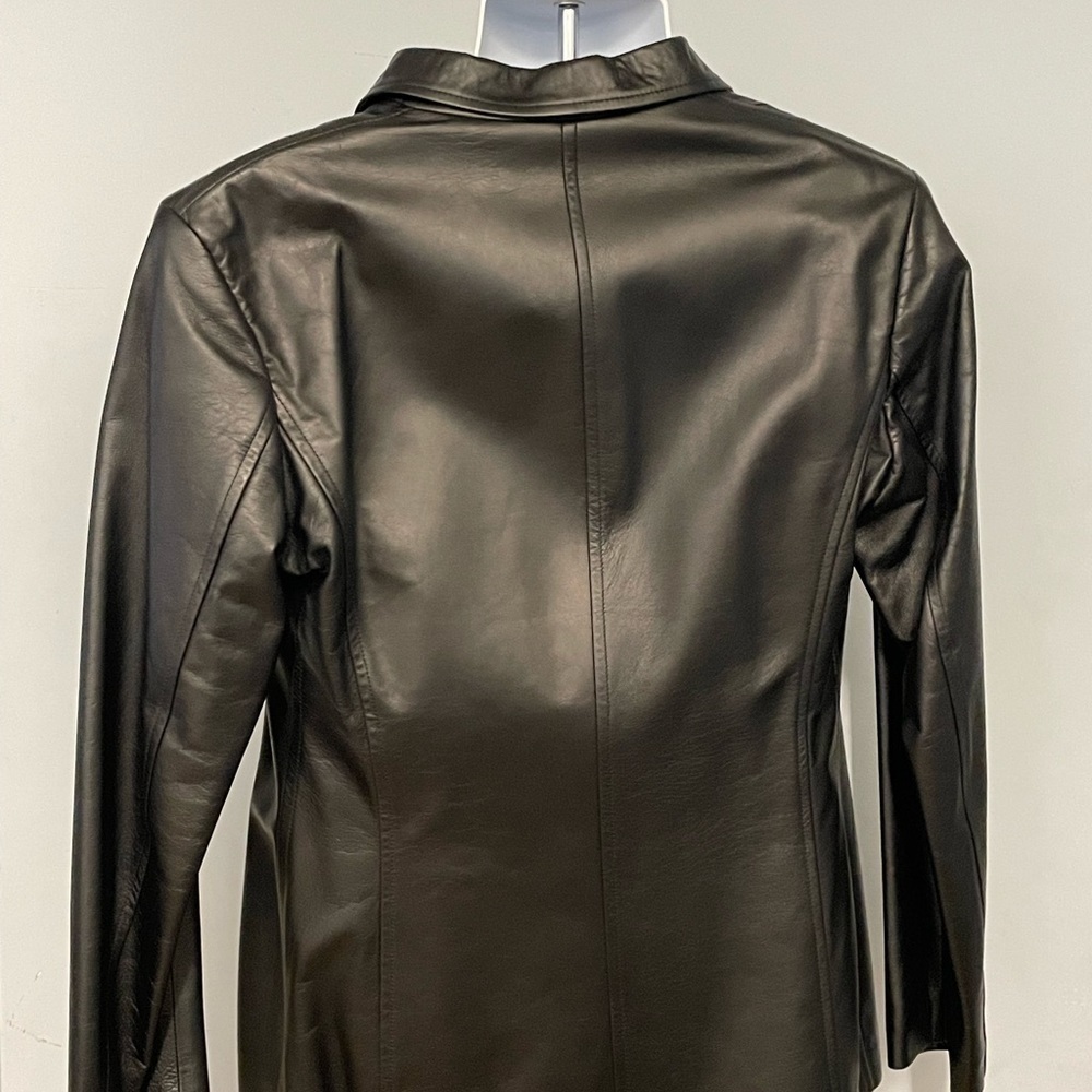 Duca Matiste women jacket blazer lambskin black 3 button front modern fit L - Picture 3 of 4